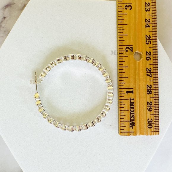 4.5 cm Crystal Hoop Earrings - Picture 3 of 8